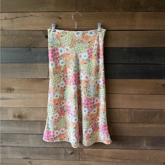 Dresses & Skirts - Vintage Floral Midi Skirt Cottagecore Y2K Pastel Spring Garden Skirt